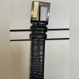 All black men’s leather belt